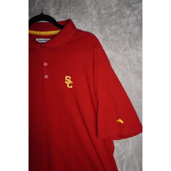 Tommy Bahama USC Trojans Polo Shirt Cardinal Red XXXL 3XL Logo Embroidered Short - Picture 4 of 15